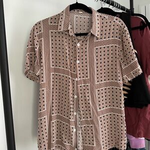 Cute Button Up Swim Beach Cover Up Blouse